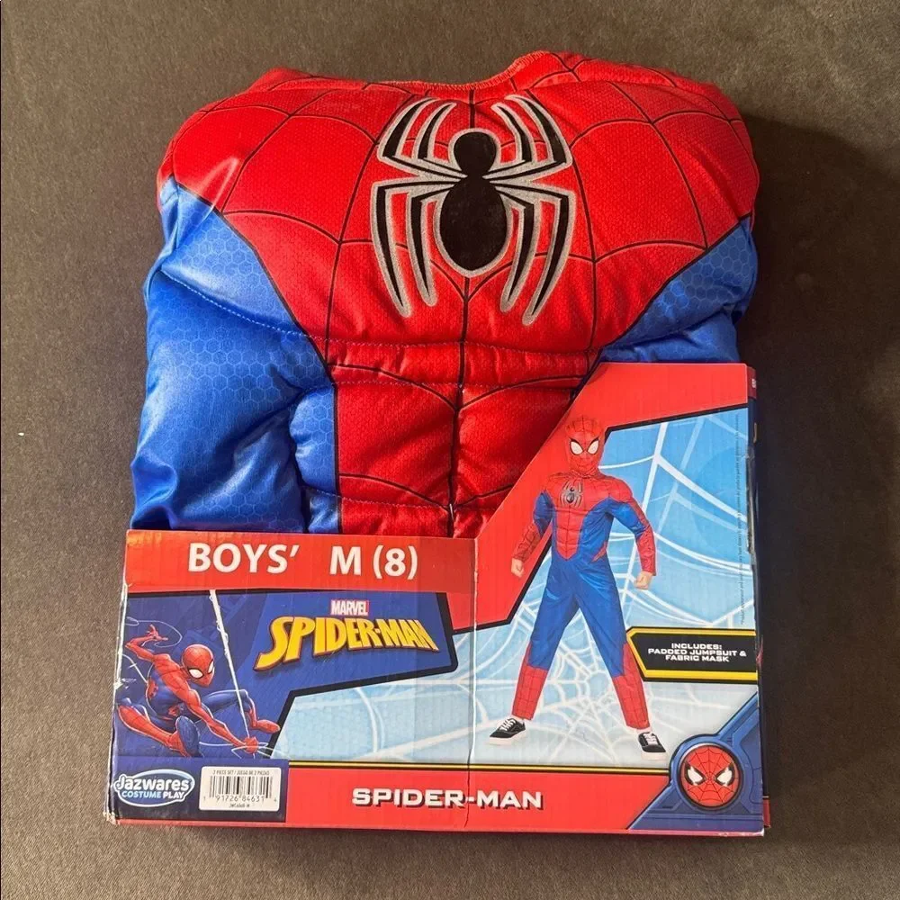 Kids Marvel Spider-Man Padded Costume Halloween Size M (8) NWT